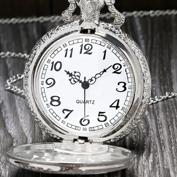 Fishing Pocket Watch Silver Gold Men\'s Christmas Birthday Anniversary Gift NEW! main image 4